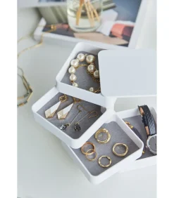 Sieradendoos Vierkant - 4 niveaus - Tower - Wit