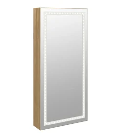 Sieradenkast met spiegel en LED wandgemonteerd