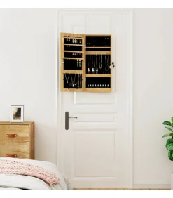 Sieradenkast met spiegel en LED wandgemonteerd