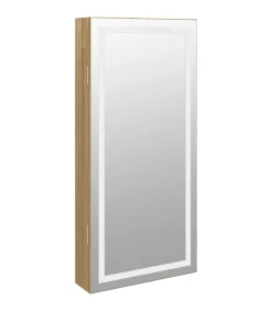 Sieradenkast met spiegel en LED wandgemonteerd