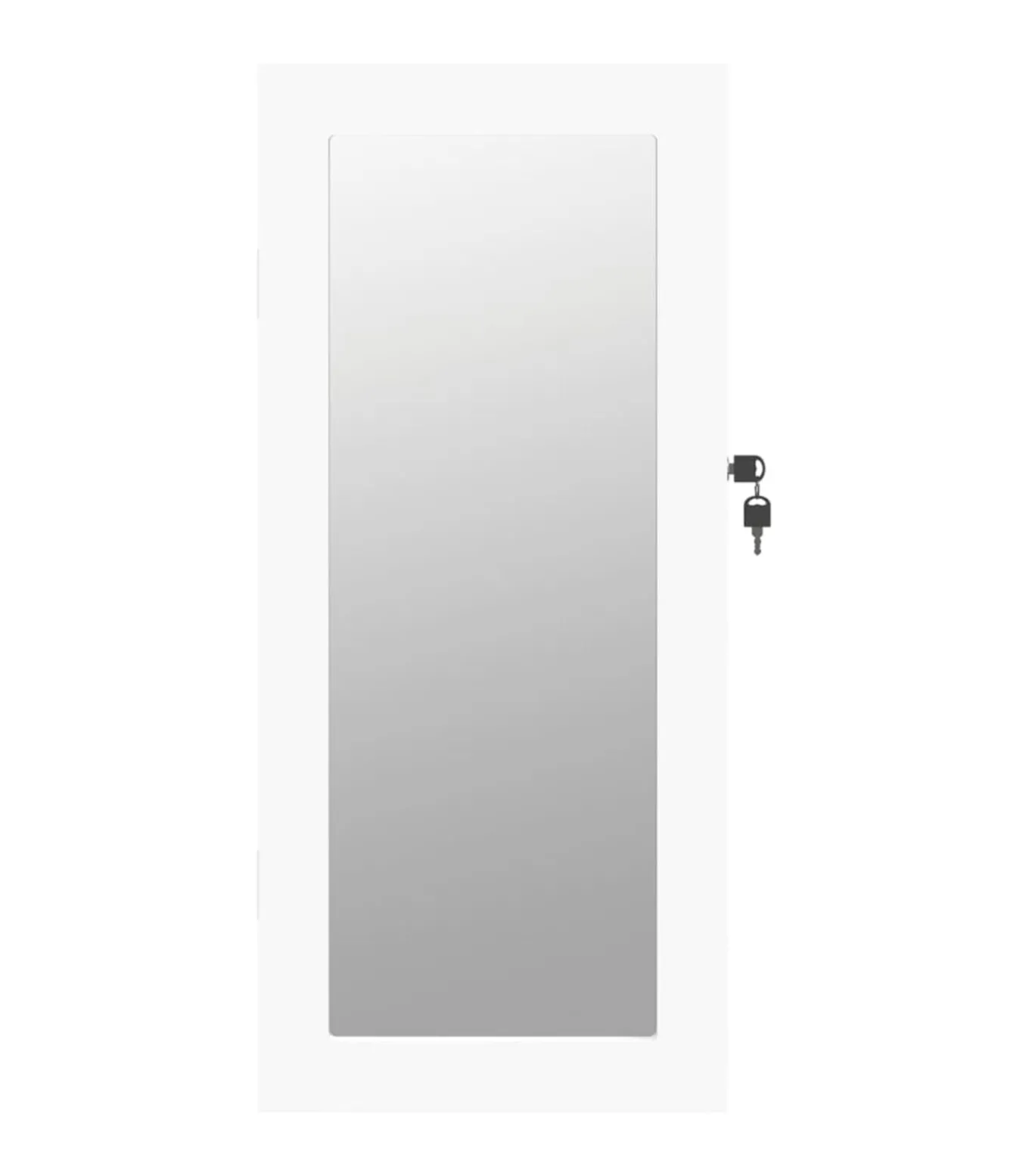 Sieradenkast met spiegel wandgemonteerd 30x8,5x67 cm wit
