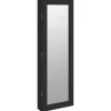 Sieradenkast met spiegel wandgemonteerd 30x8,5x90 cm zwart