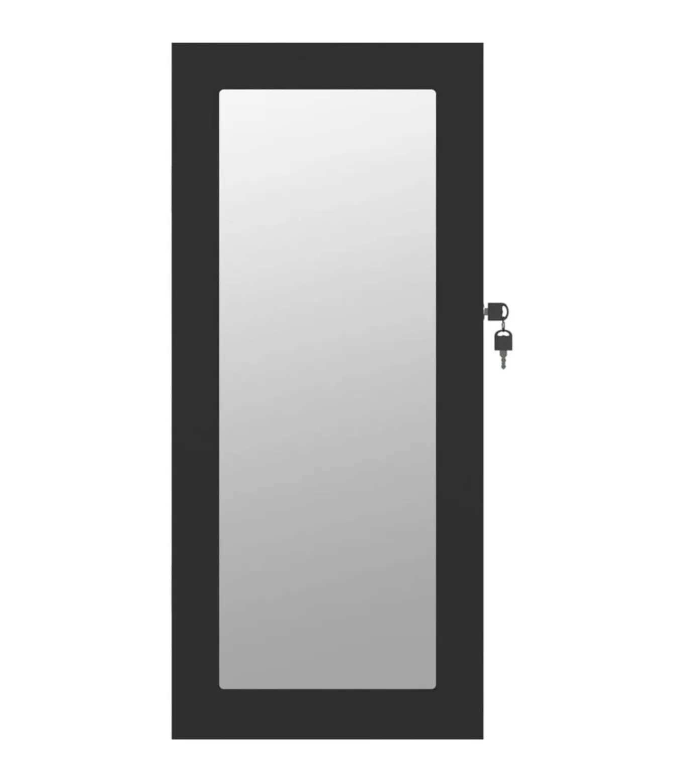Sieradenkast met spiegel wandgemonteerd 30x8,5x67 cm zwart