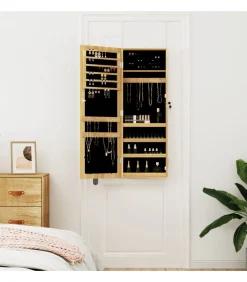 Sieradenkast met spiegel wandgemonteerd 37,5x10x106 cm