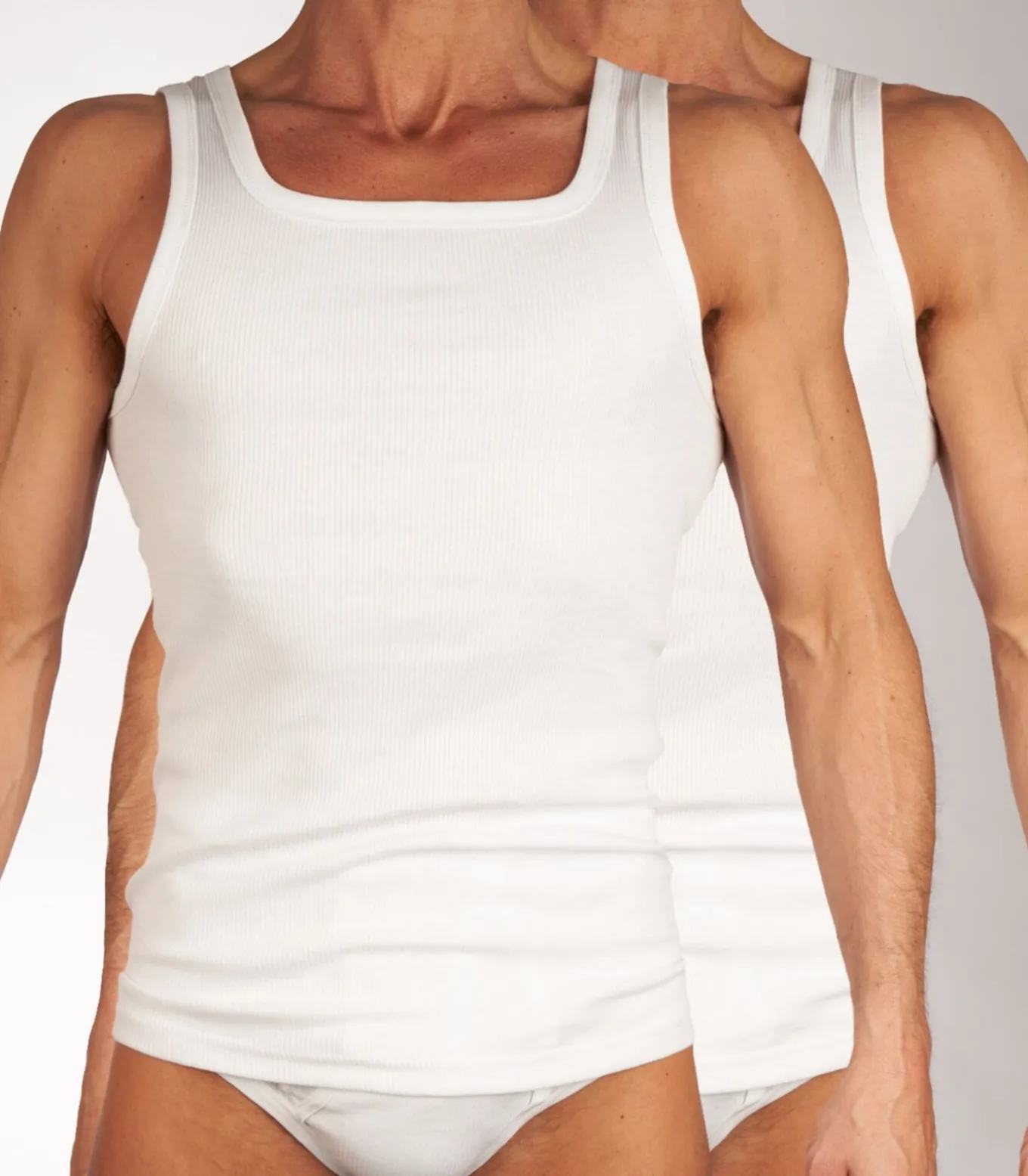 singlet 2 pack 2-2 rib white