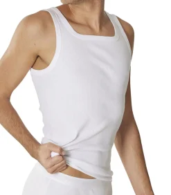 singlet classic 2-2 rib white