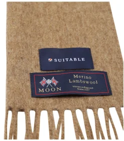 Sjaal Ruit Merino Wol Beige