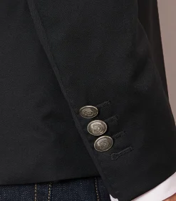 Slanke fit zwart 100% wollen blazer