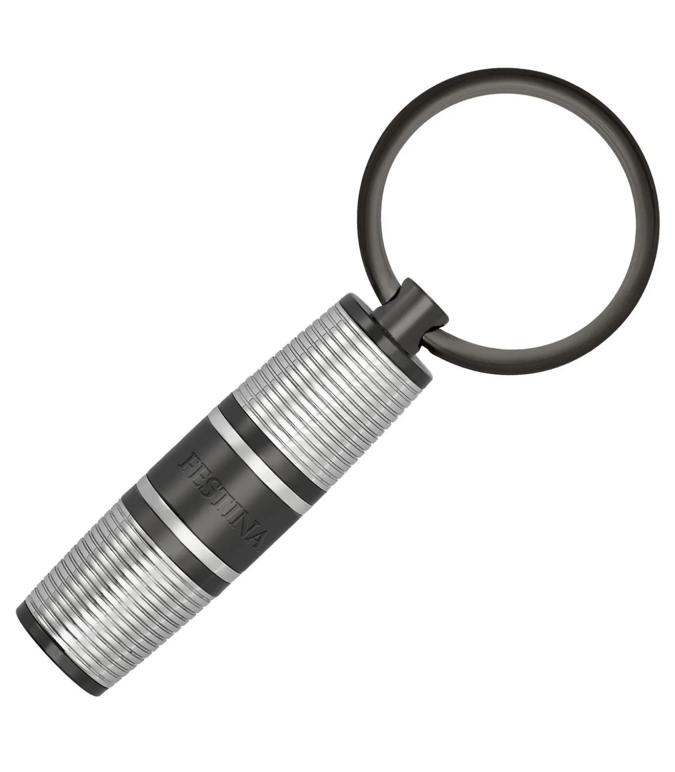 Sleutelhanger Bold Stripe Chrome & Gun