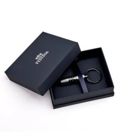 Sleutelhanger Bold Stripe Chrome & Gun