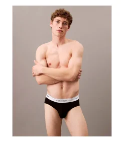 slip 3 pack icon cotton stretch hip briefs black