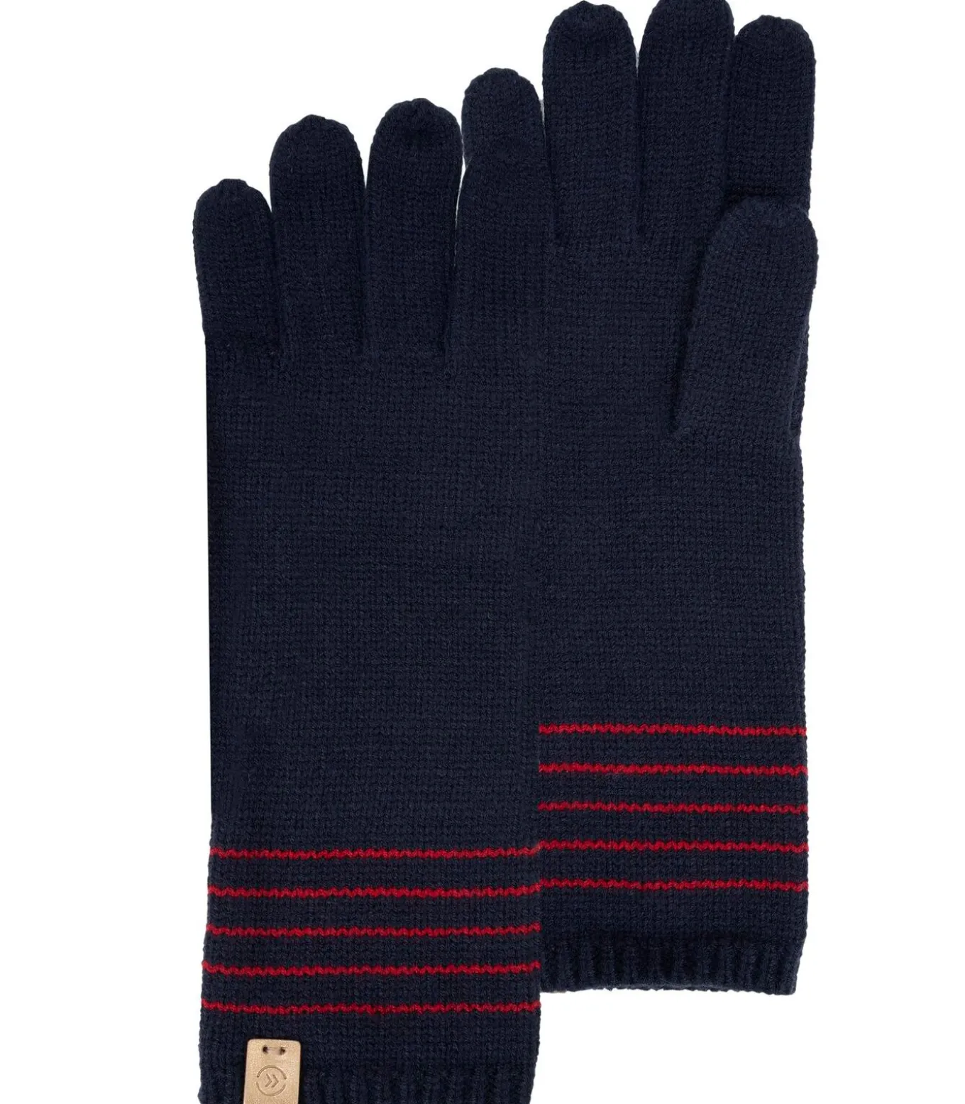 Soft touch marineblauwe lange gestreepte handschoenen