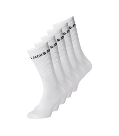 sokken 5 paar jacbasic logo tennis sock white