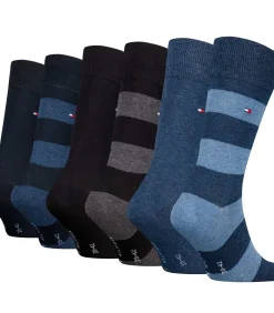 sokken 6 paar rugby sock black / dark navy / jeans