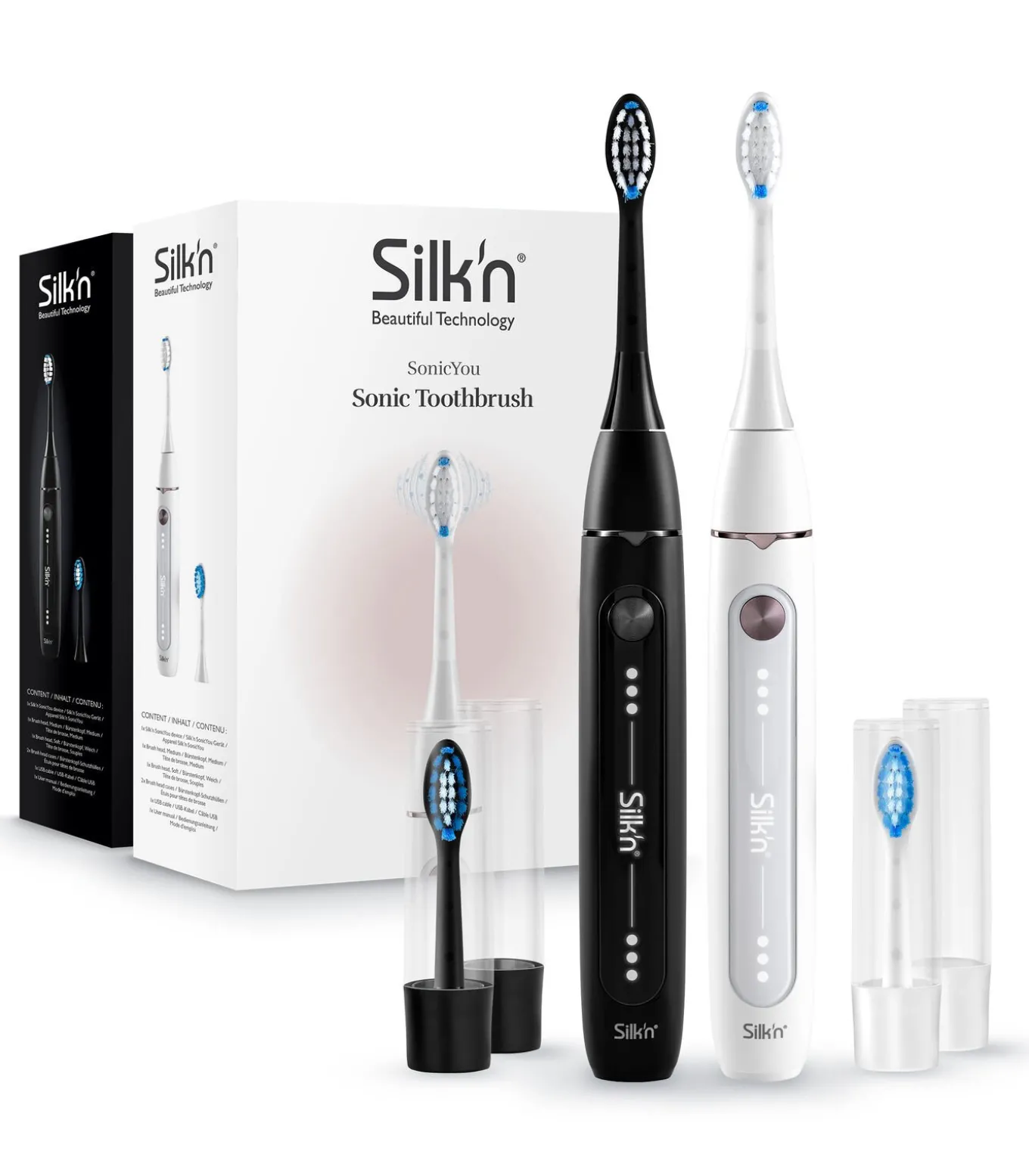 SonicYou Set - Mondverzorging - Elektrische Tandenborstel Wit & Zwart