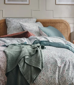 Sous l'océan - Laken in katoen perkal met print 180x290