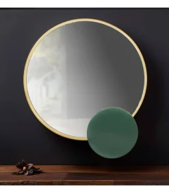 Spiegel met geëmailleerd detail, 67 cm