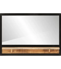 Spiegel met schap 80x8x55 cm glas en massief mangohout