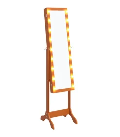 Spiegel vrijstaand met LED's 34x37x146 cm