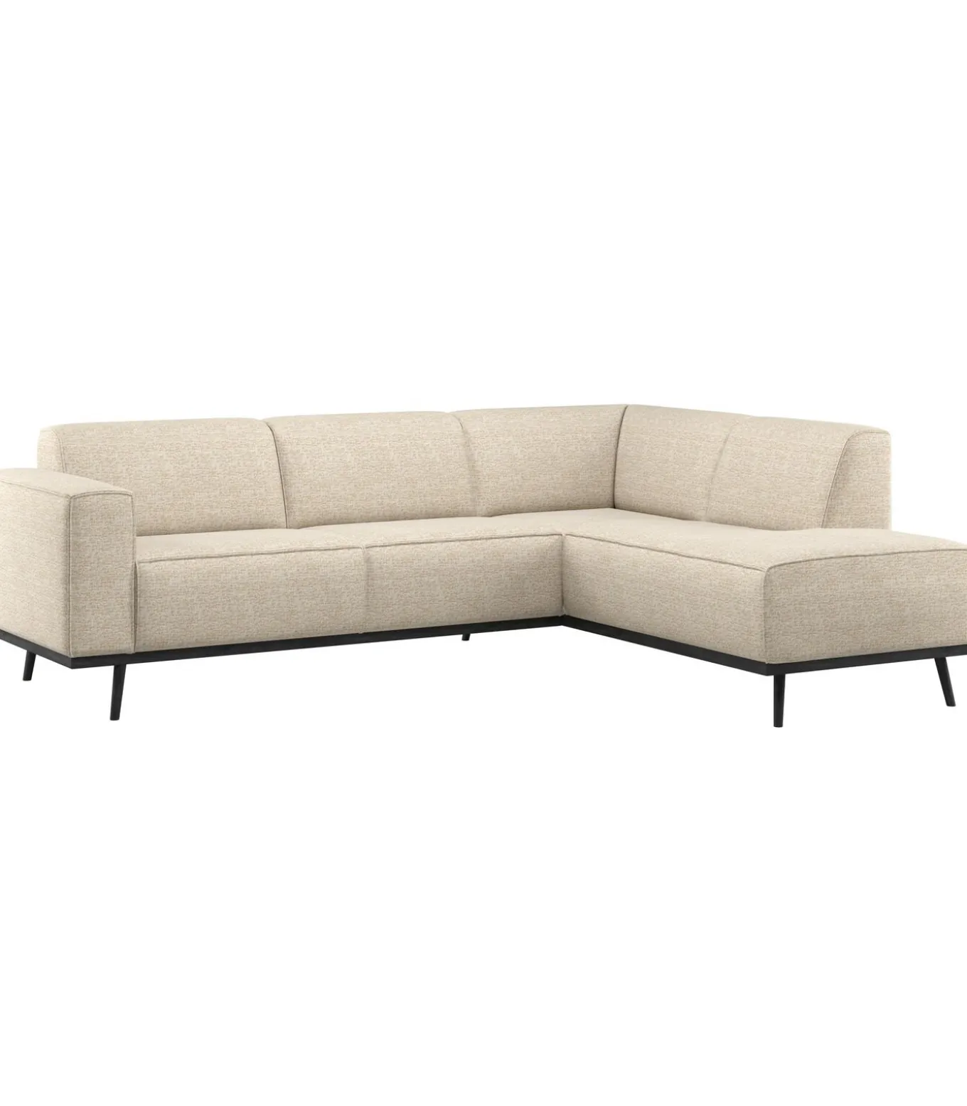 Statement Hoekbank Rechts - Polyester - Beige Melange