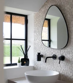 Stone Large - Spiegel - Zwart