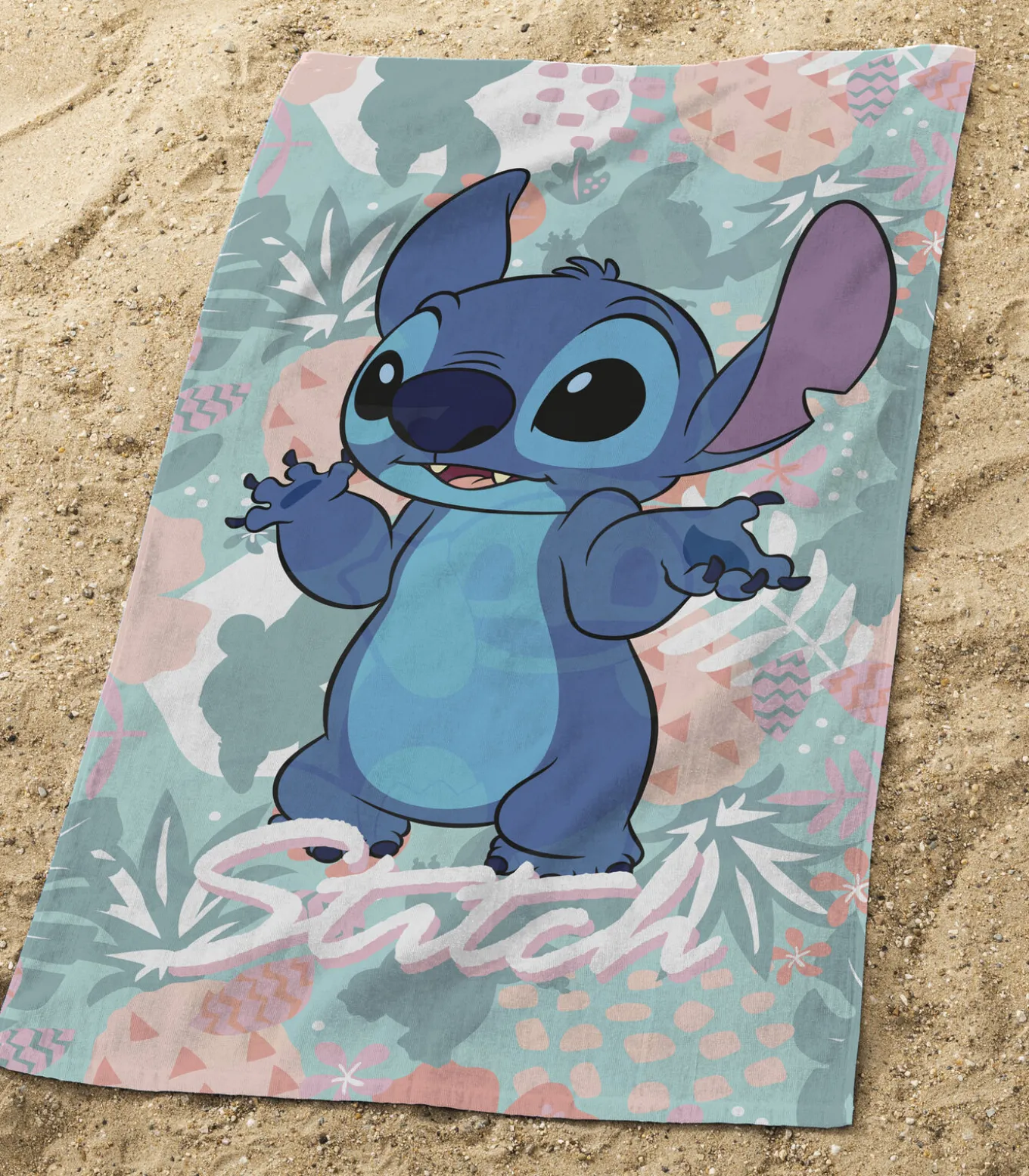 Strandlaken met print, 100% katoen, DISNEY HOME STITCH TROPICS