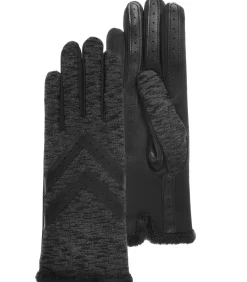 Stretch dameshandschoenen Bedrukt grijs/zwart