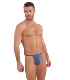 string plumes g-string midblue