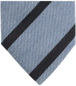 Stropdas Wol Blend Strepen Lichtblauw