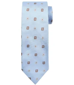 Stropdas Zijde Bloem Blauw