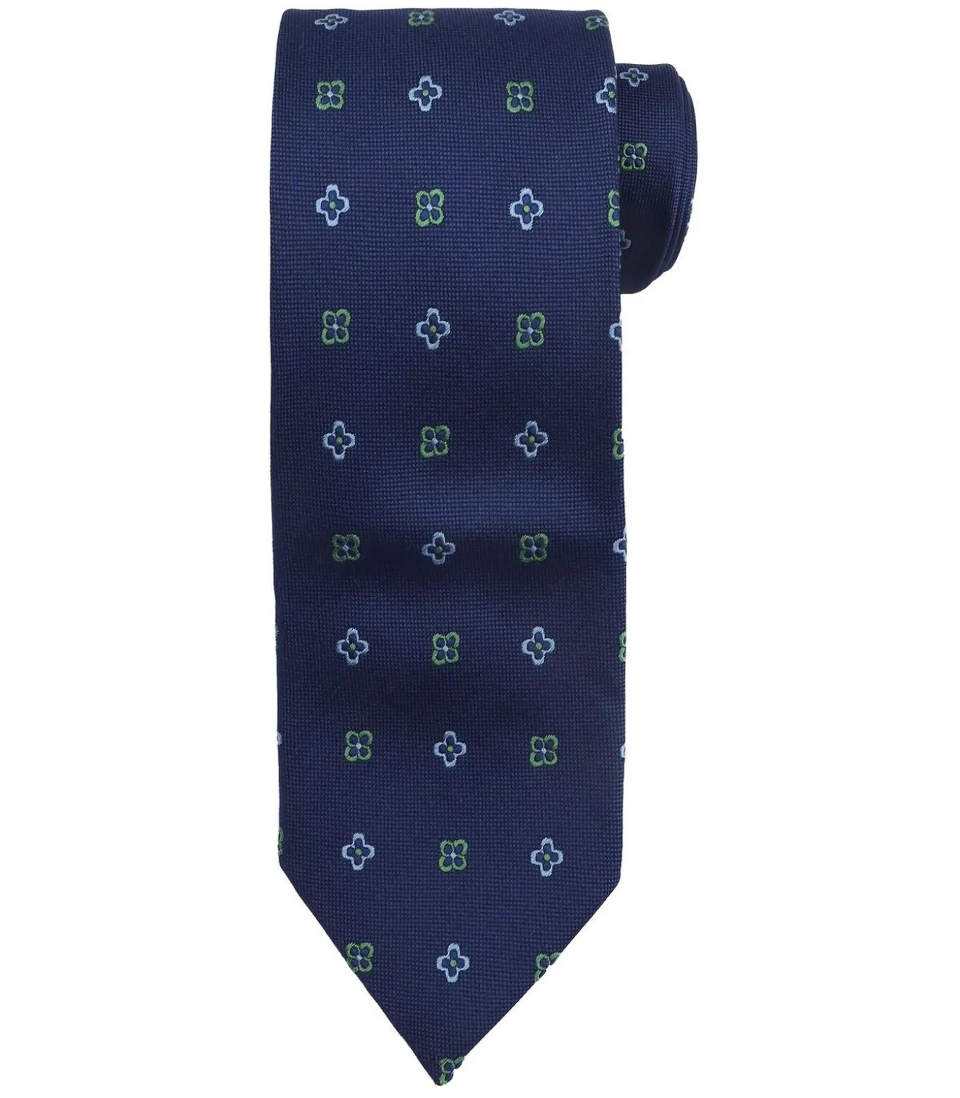 Stropdas Zijde Bloem Navy