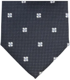 Stropdas Zijde Bloem Navy