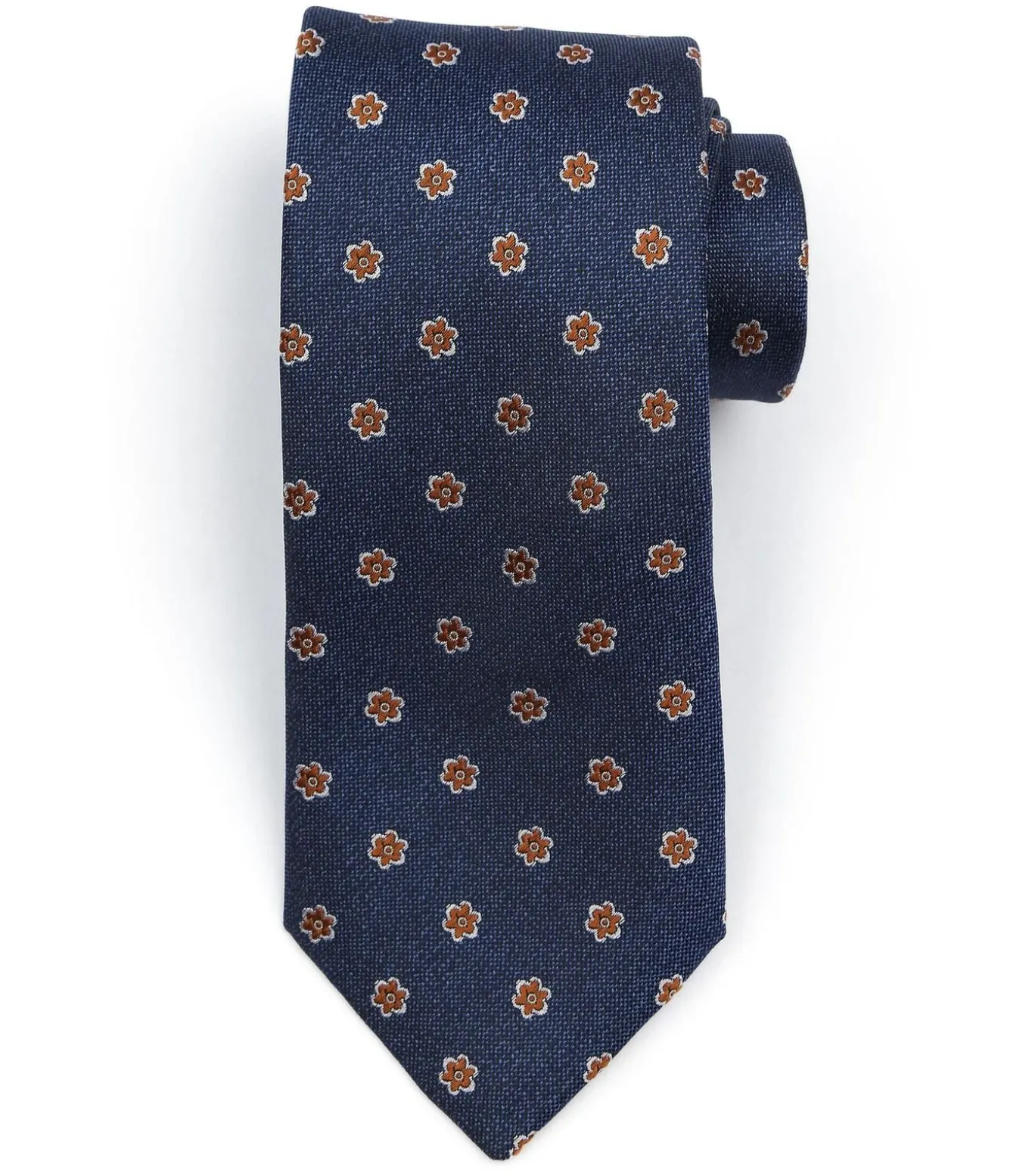 Stropdas Zijde Flower Navy