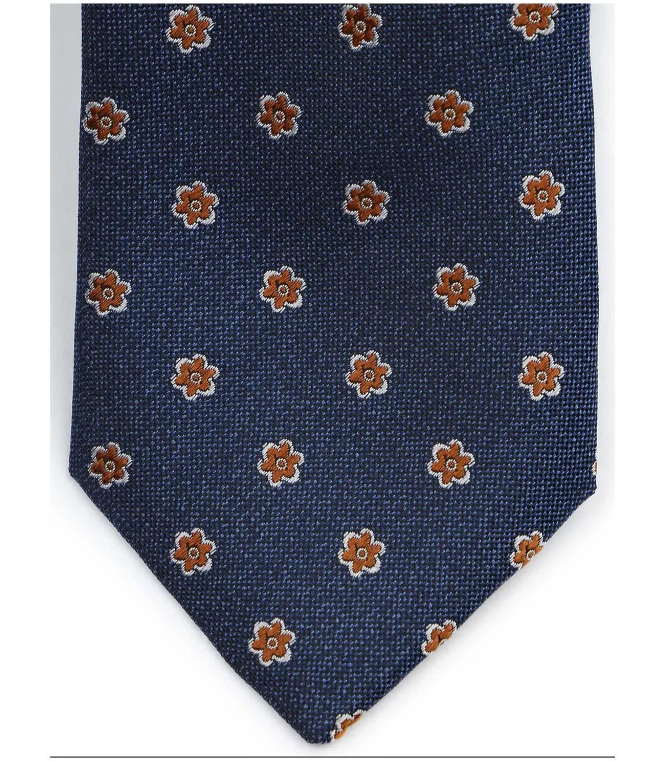 Stropdas Zijde Flower Navy