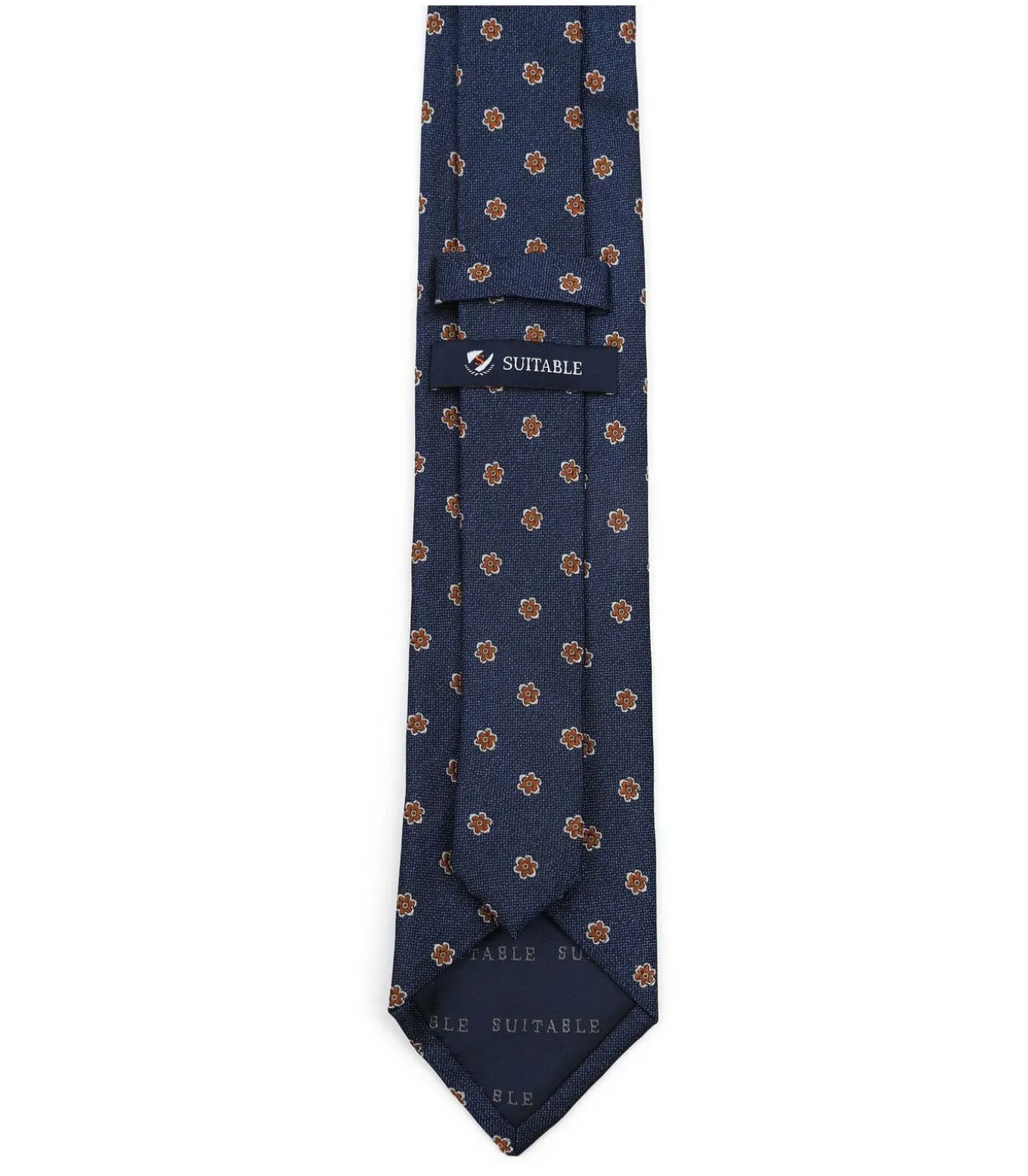 Stropdas Zijde Flower Navy