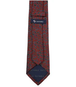 Stropdas Zijde Paisley Bordeaux