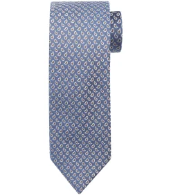 Stropdas Zijde Paisley Donkerblauw