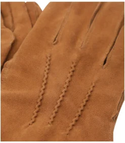Suede Handschoen Cognac