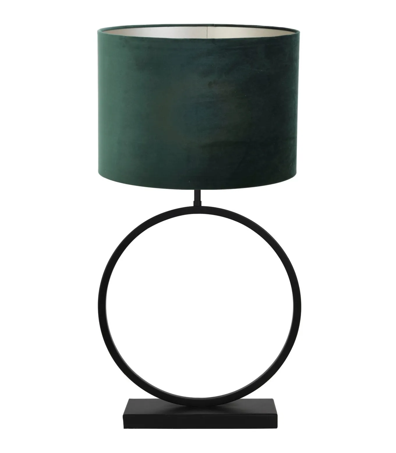 Tafellamp Liva/Velours - Zwart/Donkergroen - Ø40x78,5cm
