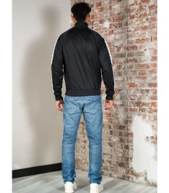 Taped track jacket - black