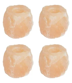 Teelicht houders 4 pcs Roze Steen