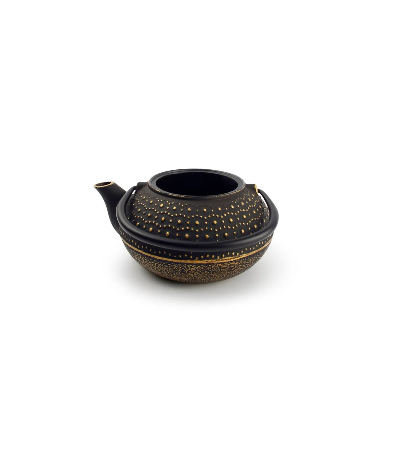 Theepot 80cl stippen goud/zwart My Tea
