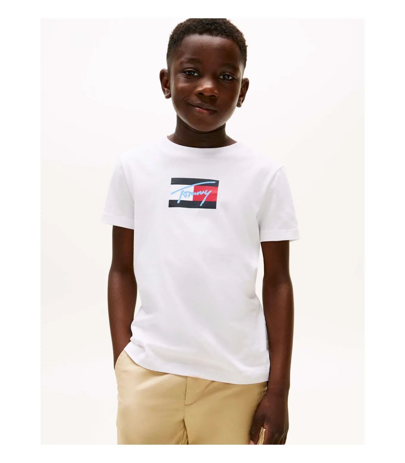 Tommy Script Flag Print Tee Ss