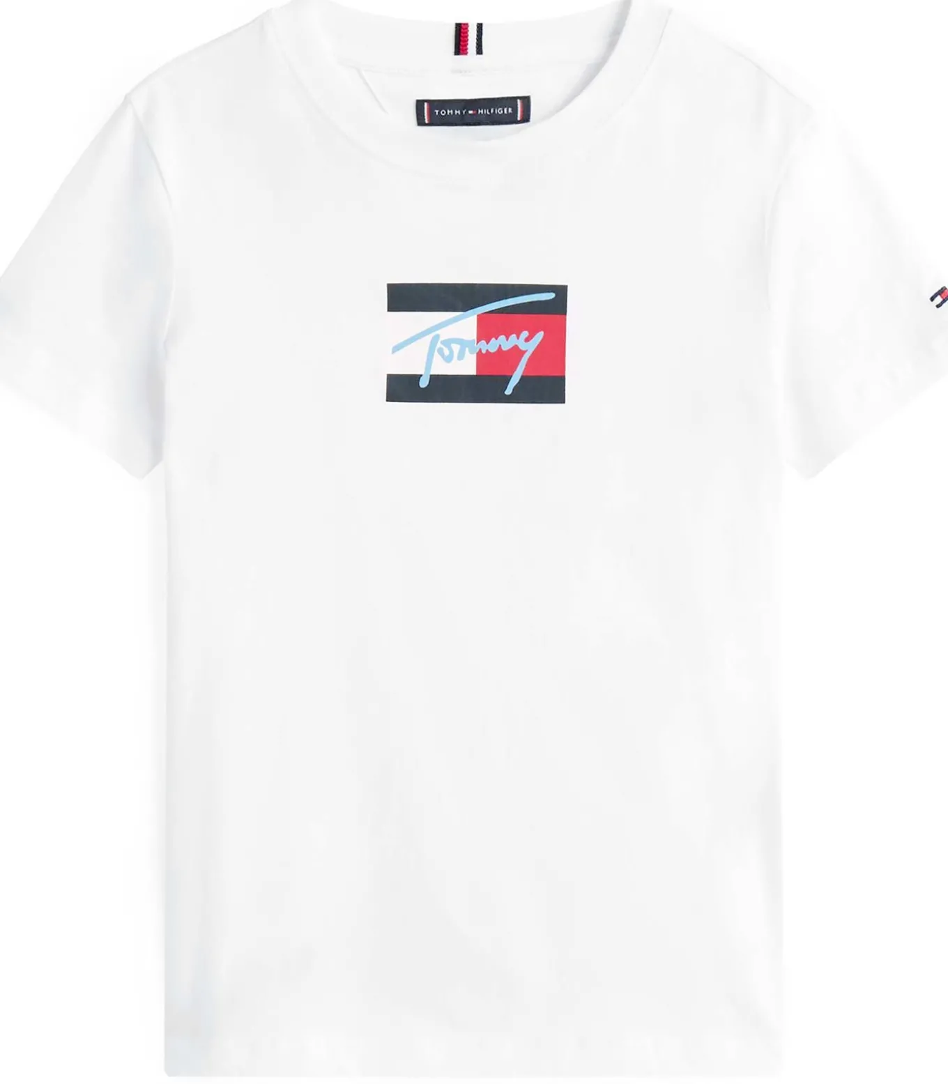 Tommy Script Flag Print Tee Ss