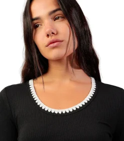 Top met lange mouwen en ronde hals Canale Contraste