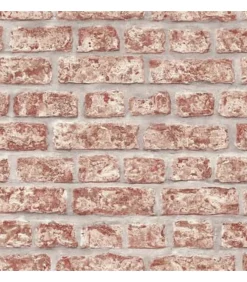 Topchic Behang bakstenen rood en grijs