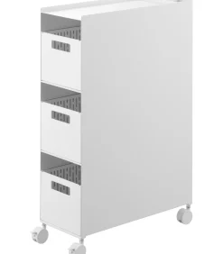 Tower Opbergmanden op wielen 3-laags - Wit