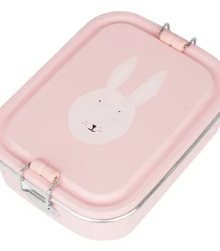 Trixie lunchbox klein - roestvrijstalen brooddoos voor kinderen - Mrs. Rabbit - roze