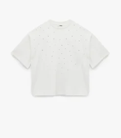 T-shirt Korte Mouwen Ronde Hals Met Strassdetail