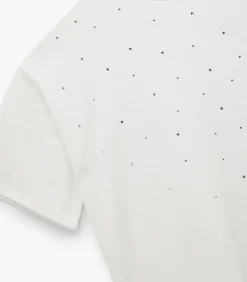 T-shirt Korte Mouwen Ronde Hals Met Strassdetail